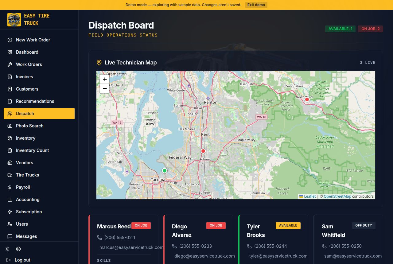Dispatch screen